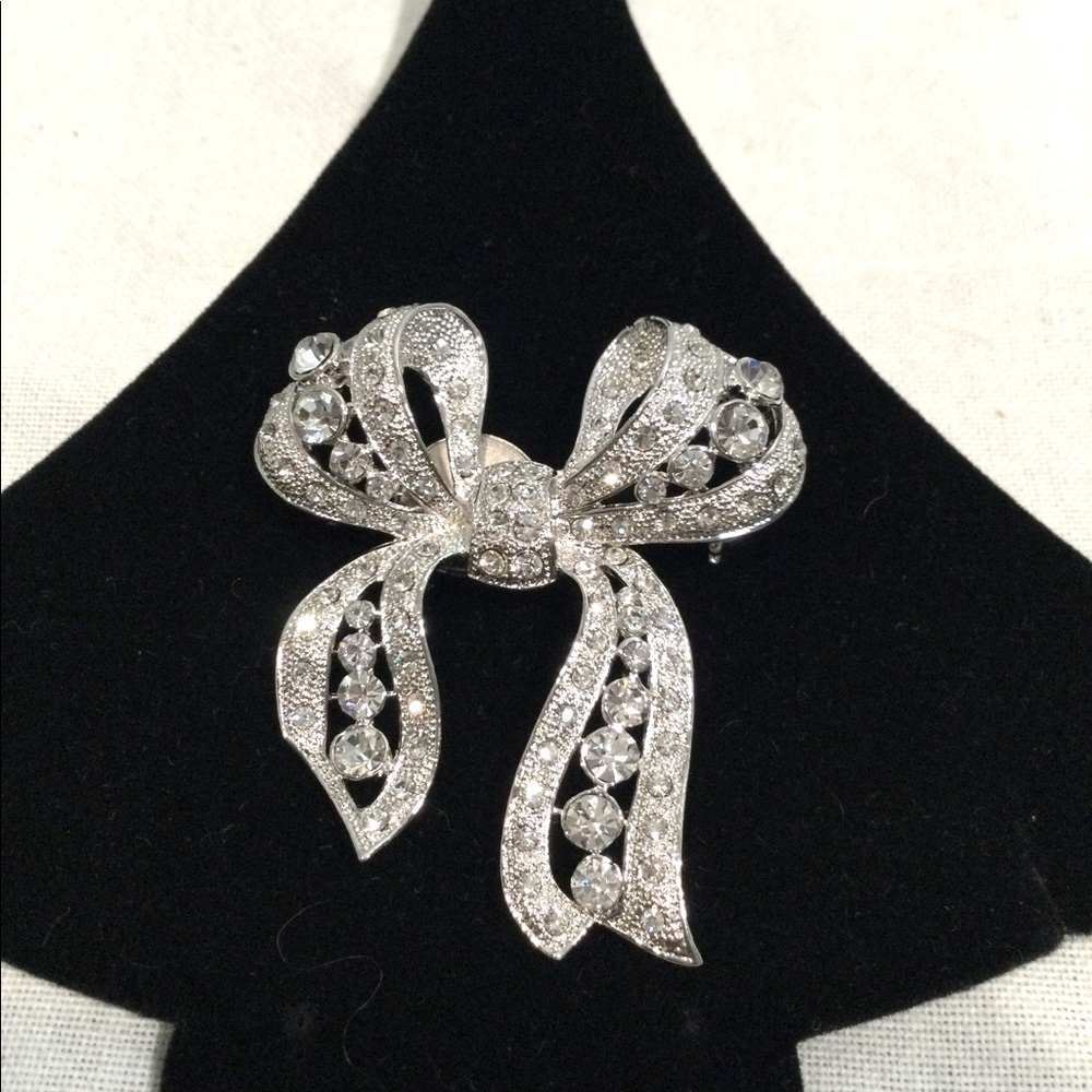 RJ Graziano Diamond Swarovski Crystal Ribbon Bow